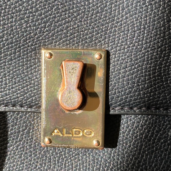 Aldo Black Satchel with Gold Accents - Picture 4 of 8
